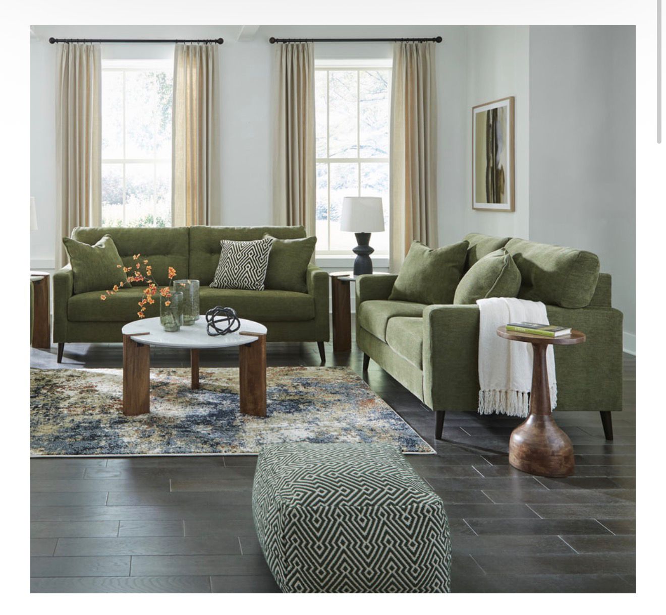 Olive Sofa & Loveseat Set