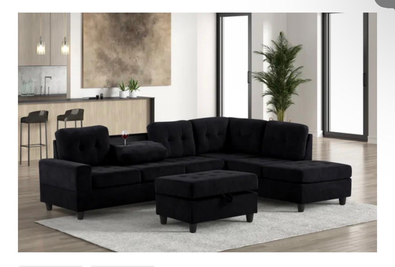 Heights Reversible Sectional + Ottoman