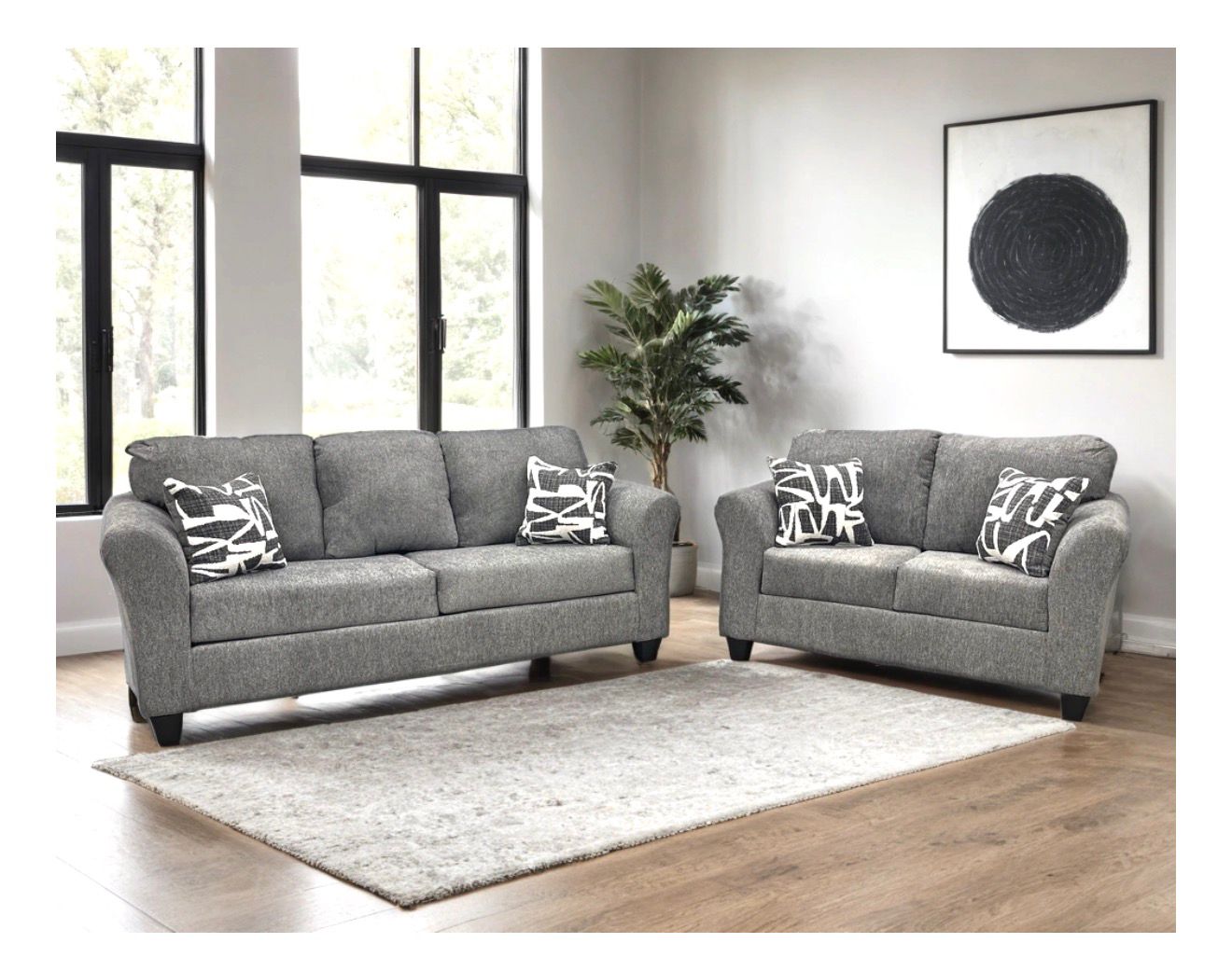 2PC Sofa and Loveseat Set