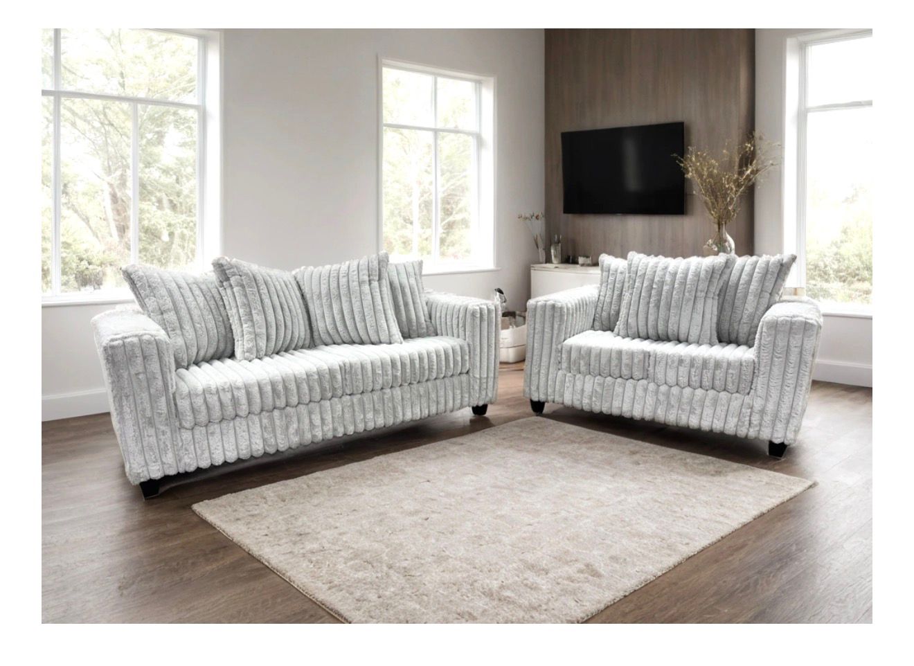 2pc Sofa & Loveseat Set cozy