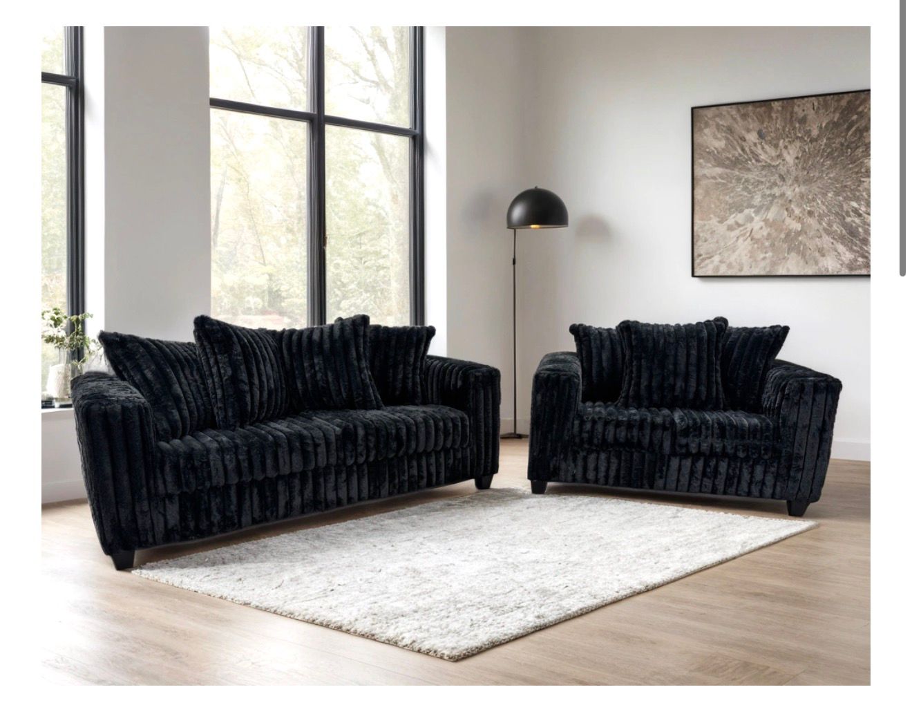 2pc Sofa & Loveseat Set cozy