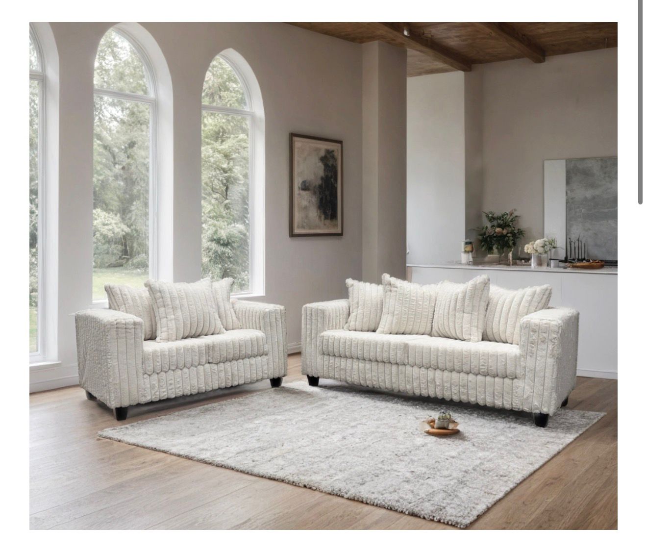 2pc Sofa & Loveseat Set cozy