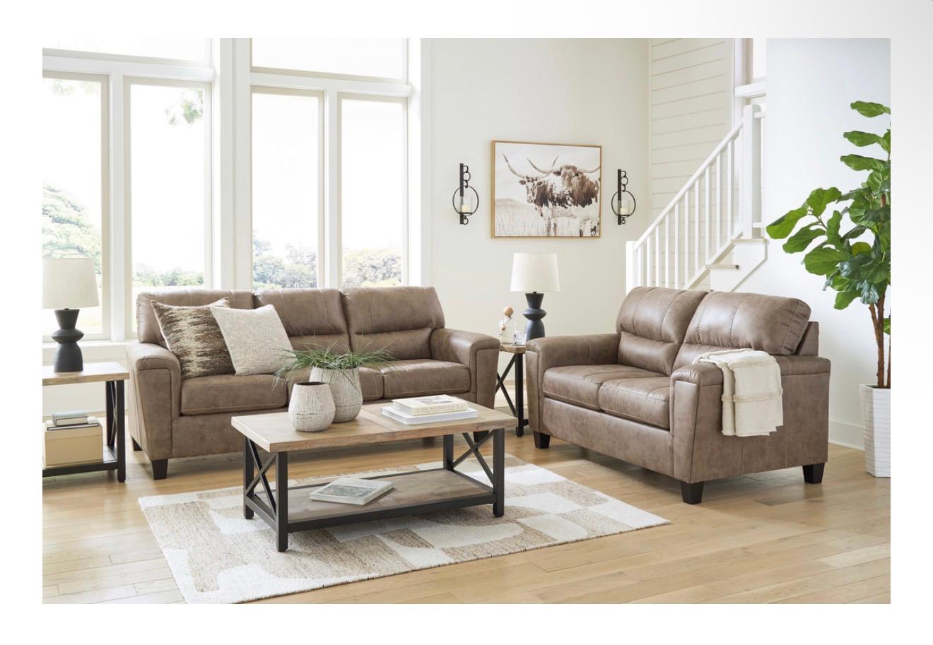 Ashley Sofa & Loveseat Set Leather