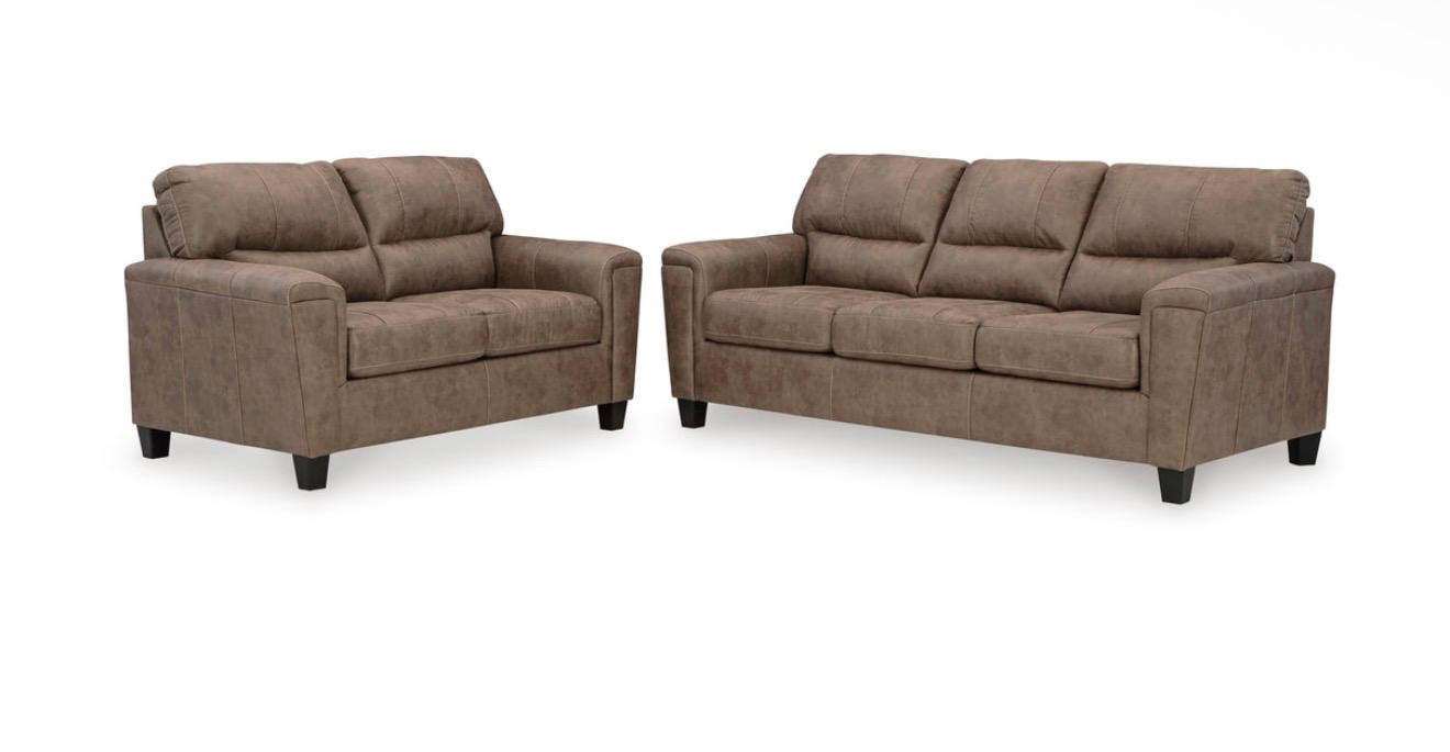 Ashley Sofa & Loveseat Set Leather