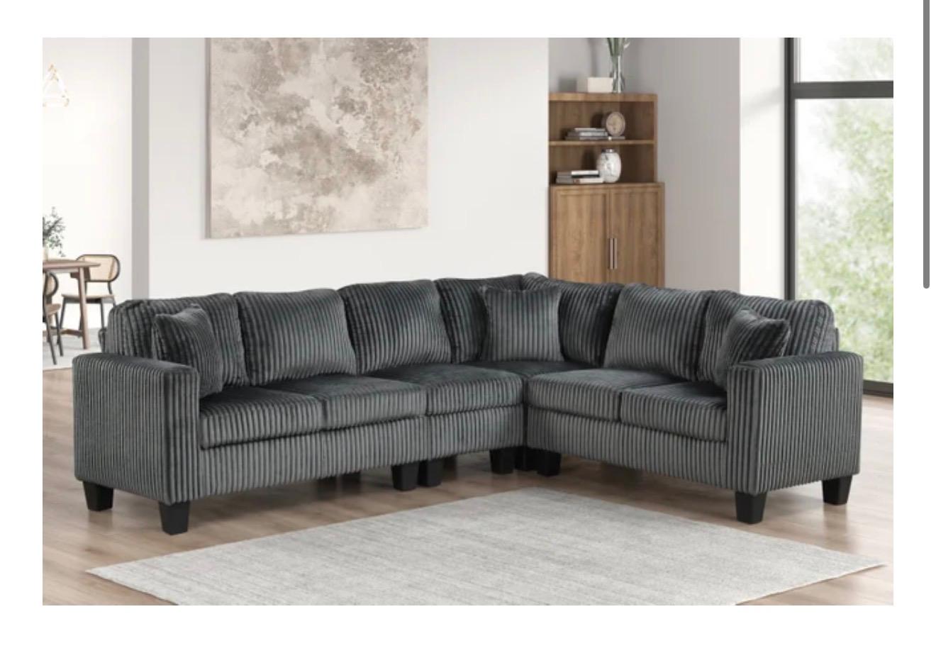 Logan - Reversible Sectional (Cord Fabric)