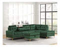 Anserra Black Reversible Sectional + Ottoman Set