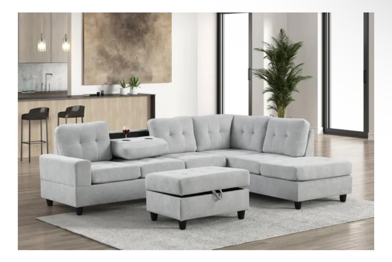 Heights Reversible Sectional + Ottoman