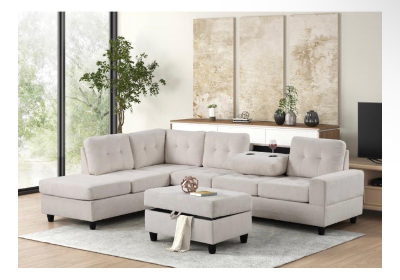 Heights Reversible Sectional + Ottoman