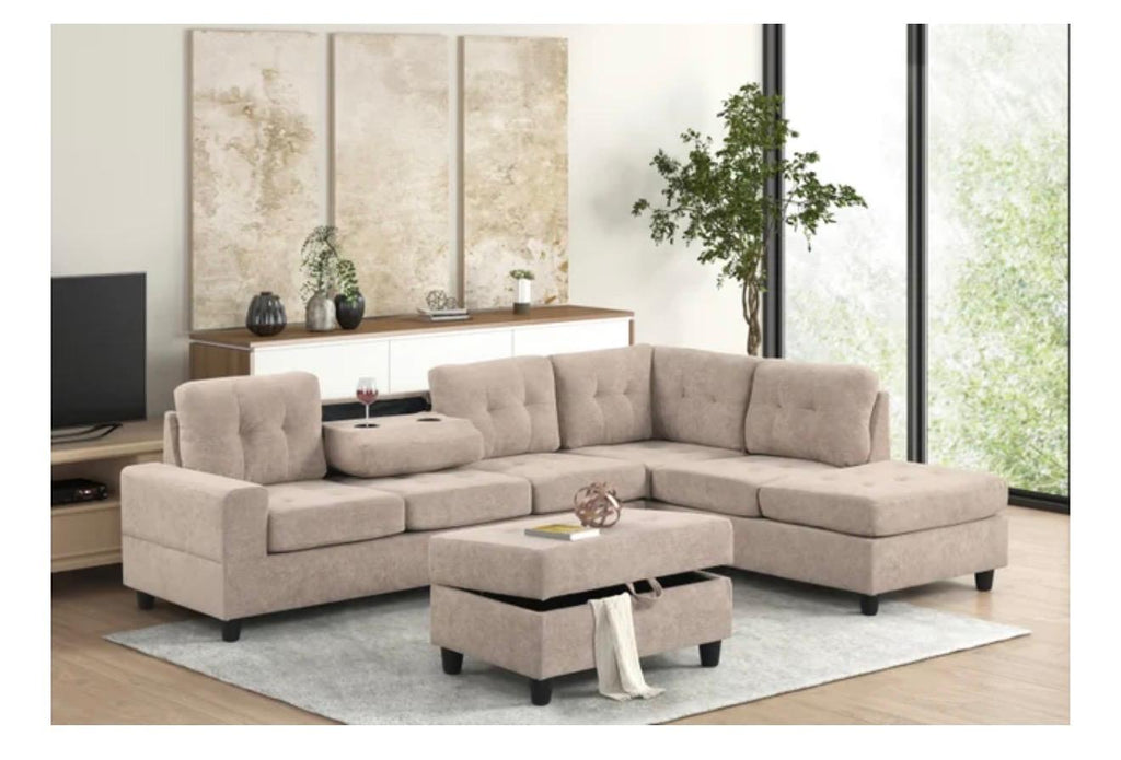 Heights Reversible Sectional + Ottoman