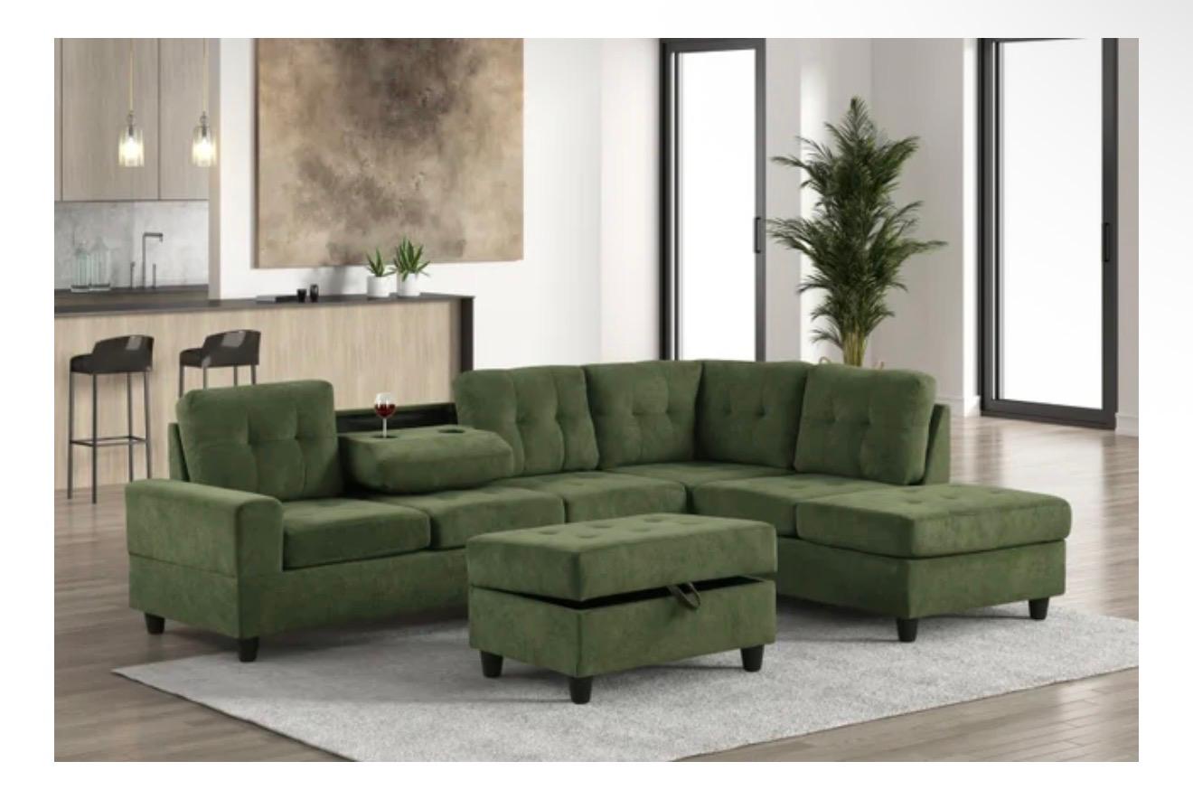 Heights Reversible Sectional + Ottoman