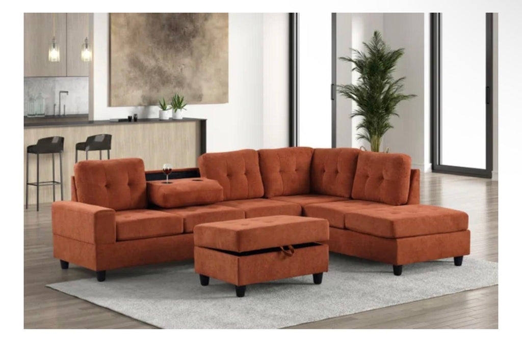 Heights Reversible Sectional + Ottoman