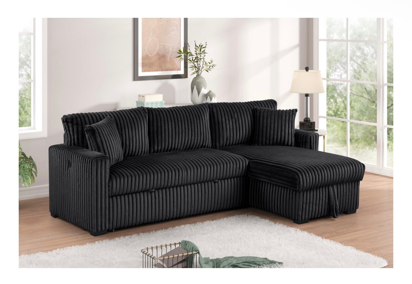 Aria Sectional With Pull-Out Bed & Storage Chaise